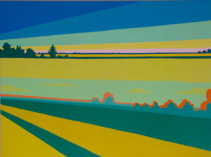 Champ de canola près de Elk Lake